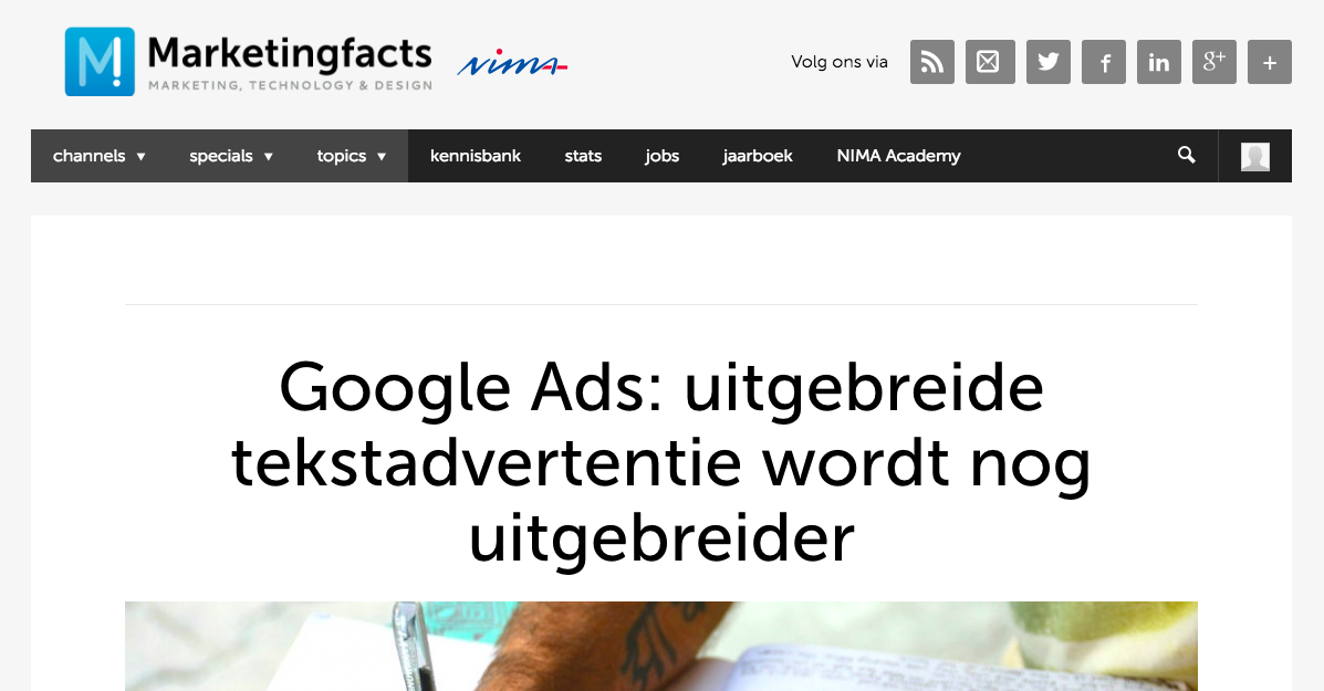 Tekstadvertentie uitgebreid