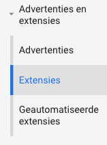 Kopje extensies in Google Ads