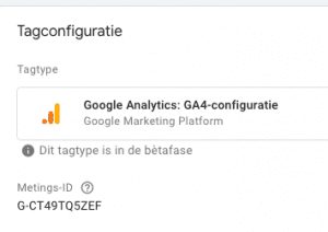 Tag Manager GA4 configuratie